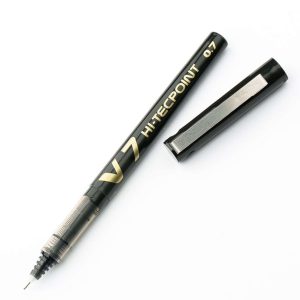 PILOT PEN V7 HI-TECPOINT 0.7MM FINE BLK BX-V7-B