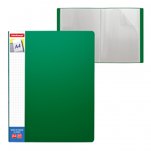 ERICHKRAUSE DISPLAY BOOK + SPINE POCKET CLASSIC 30 POCKETS A4 BLACK 46077