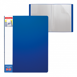 ERICHKRAUSE DISPLAY BOOK + SPINE POCKET CLASSIC 30 POCKETS A4 BLUE 46078