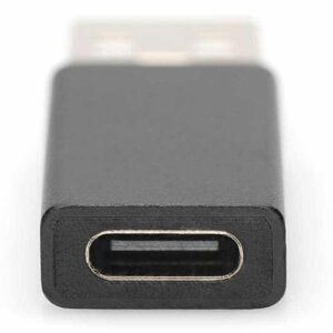 DIGITUS USB ADAPTER USB-C (F) TO USB (M) BLACK  AK-300524-000-S